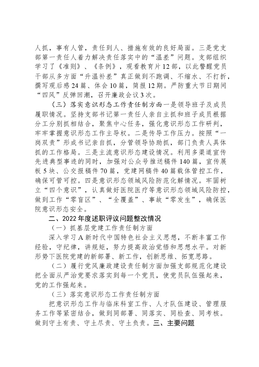 医院党支部书记抓党建工作责任制述职报告.docx,第3页预览
