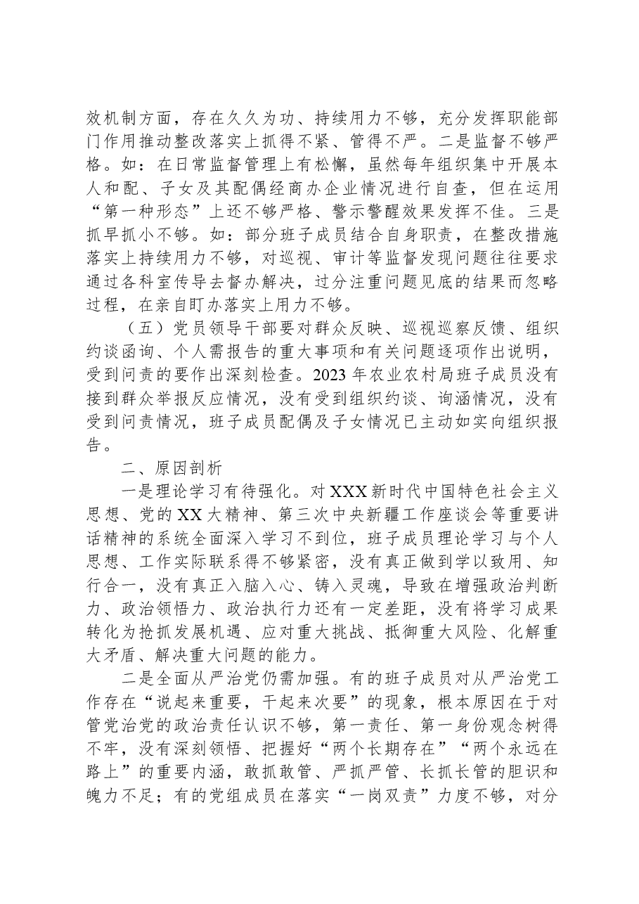 2023年农业农村局班子对照检查材料.docx，第3页预览