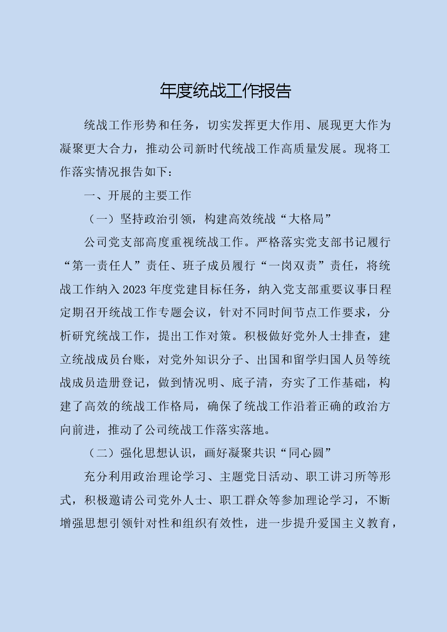 年度统战工作报告.doc,第1页预览