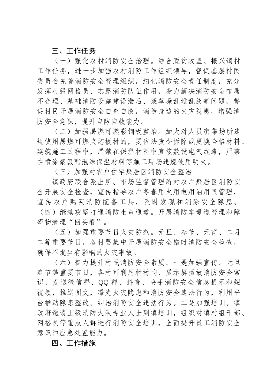 X镇冬春火灾防控工作实施方案.docx,第2页预览