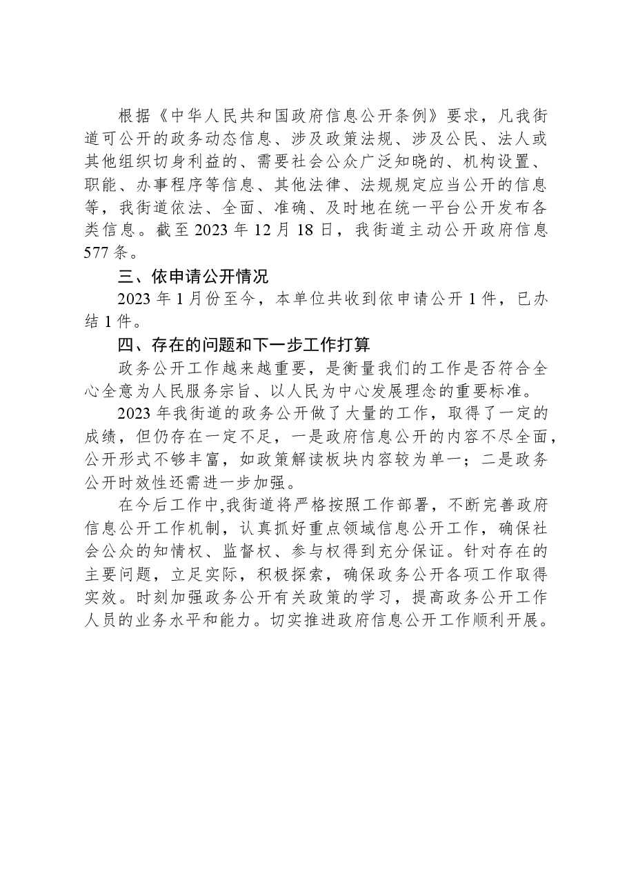 街道2023年政务公开工作总结和2024年工作思路.docx,第2页预览
