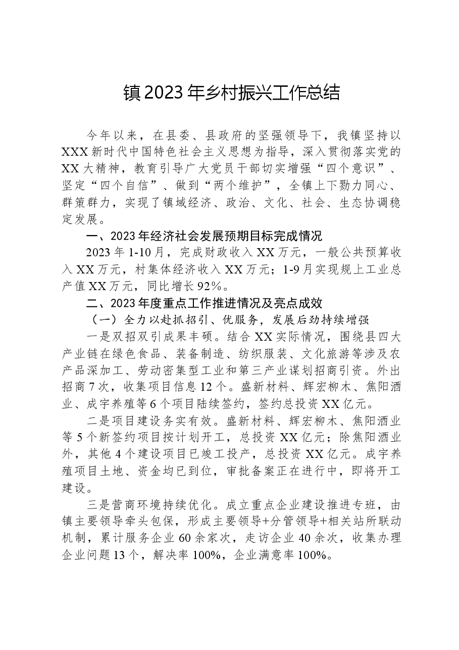 镇2023年乡村振兴工作总结.docx,第1页预览