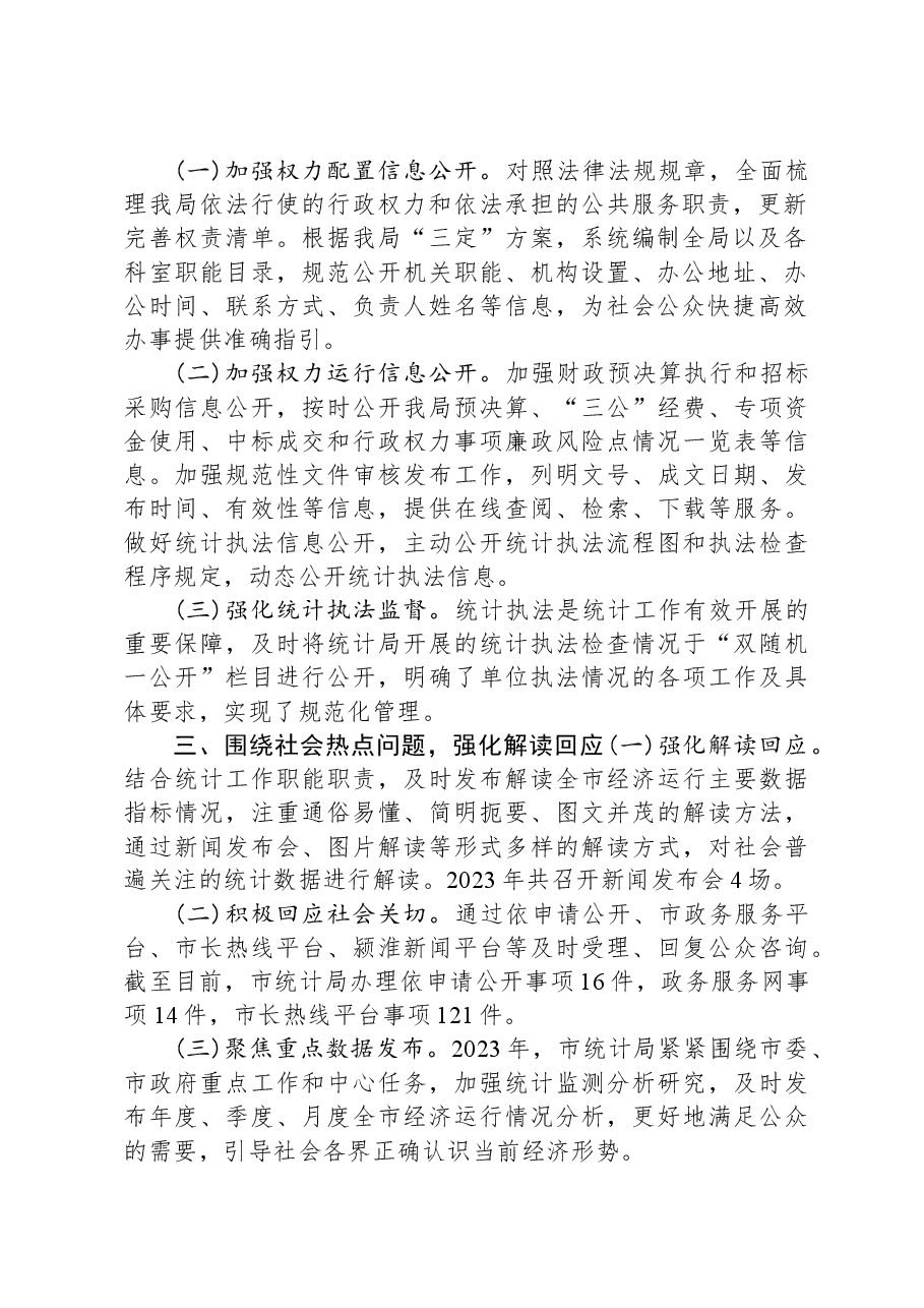 市统计局2023年度政务公开工作总结.docx,第2页预览