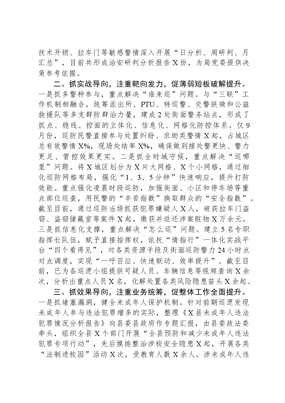 经验做法：抓好“三个导向”，强化巡防要素，提升治安管控水平.docx，第2页预览