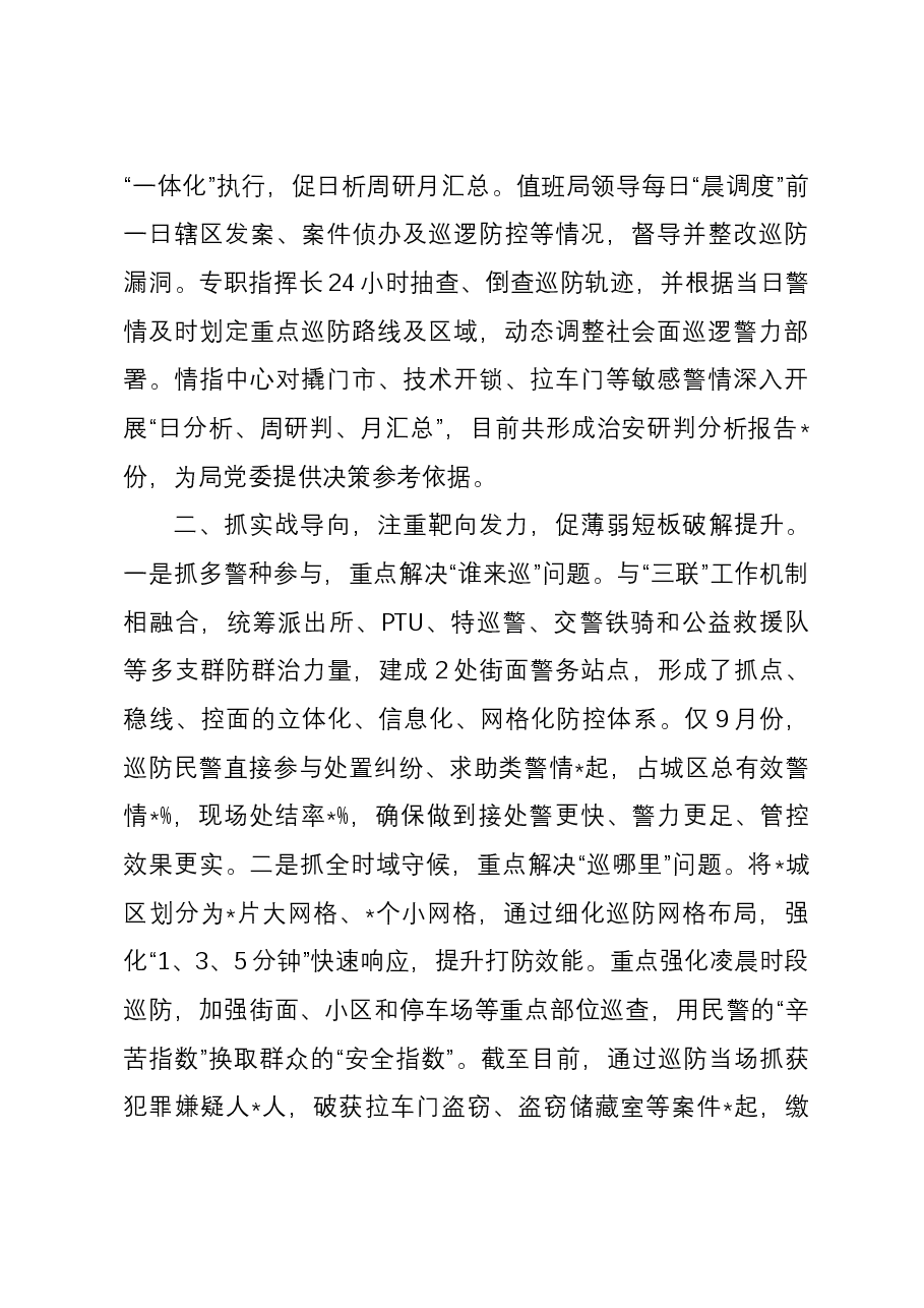 经验做法:抓好“三个导向” 强化巡防要素 提升治安管控水平.docx,第2页预览