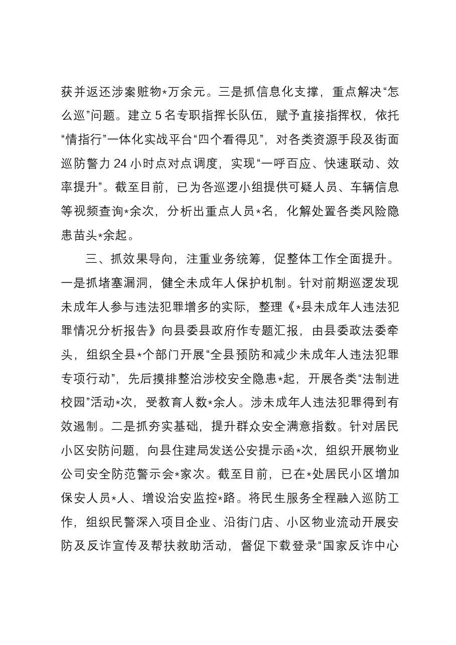经验做法:抓好“三个导向” 强化巡防要素 提升治安管控水平.docx,第3页预览