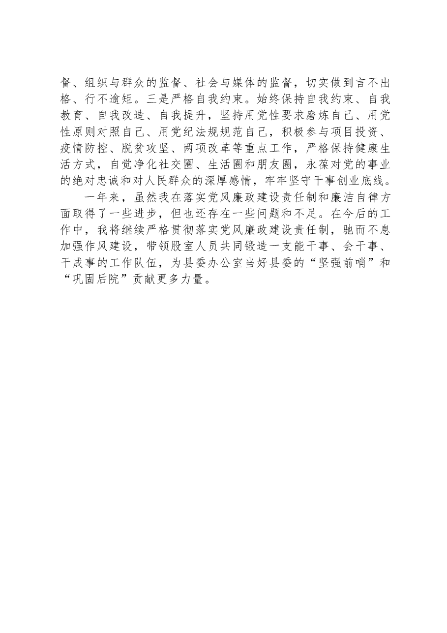 落实党风廉政建设责任制及廉洁自律工作情况报告.docx,第3页预览
