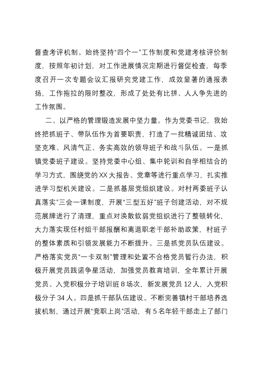 镇党委书记履行基层党建工作责任制专项述职报告.docx,第2页预览