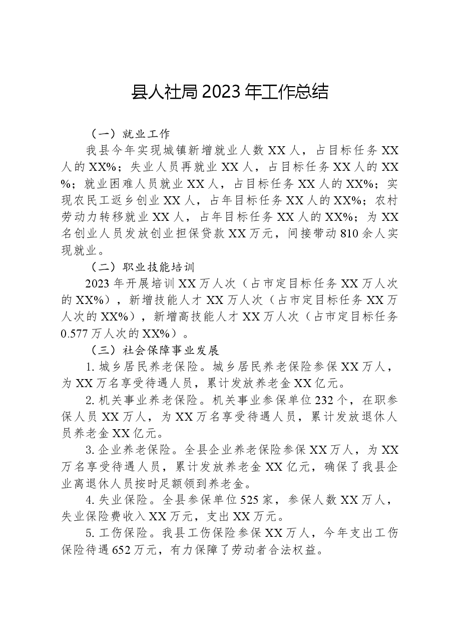 县人社局2023年工作总结01.docx,第1页预览