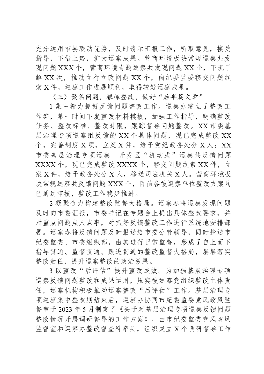 XX市2023年巡察工作总结及2024年工作计划.docx,第3页预览