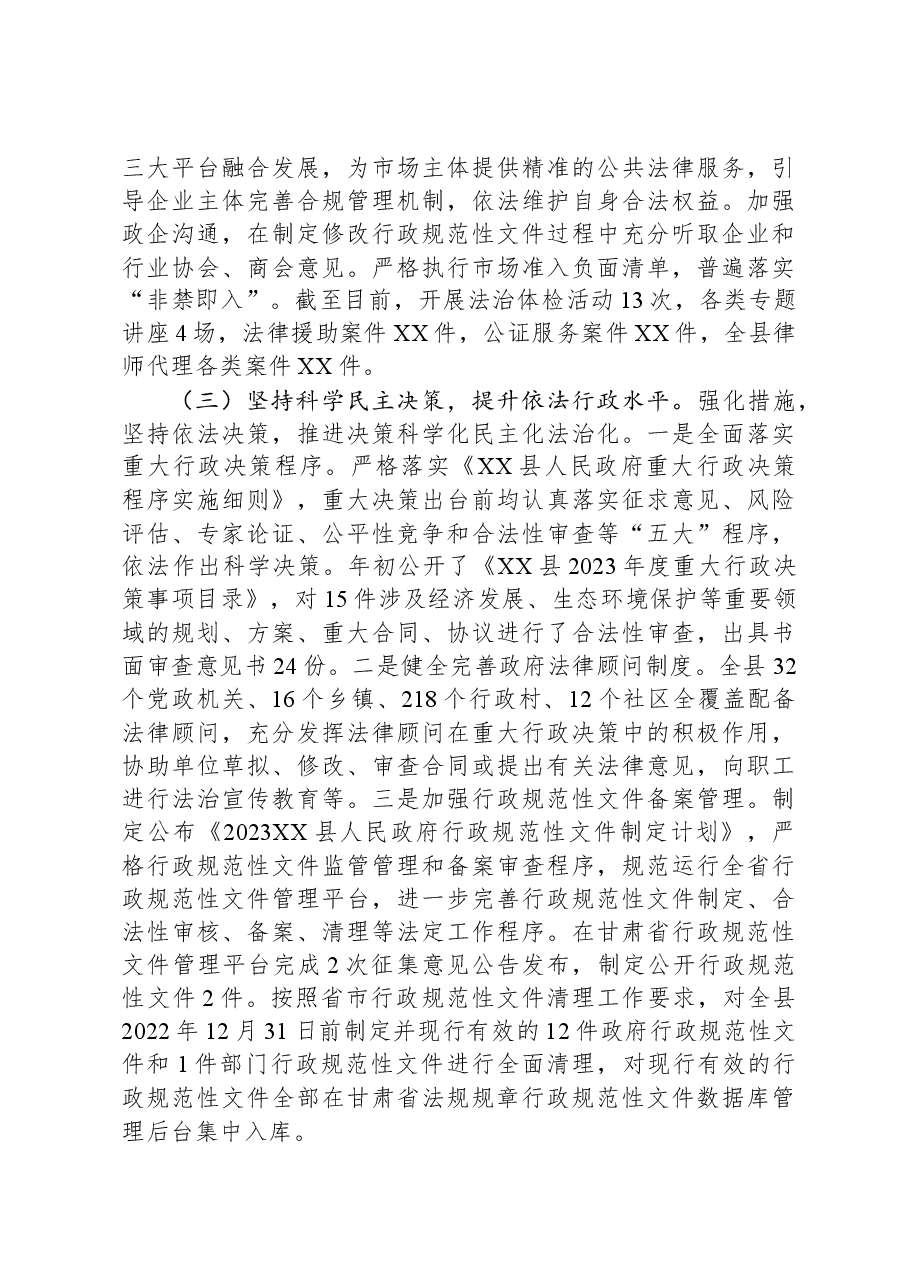 2023年XX县法治政府建设工作总结.docx,第3页预览