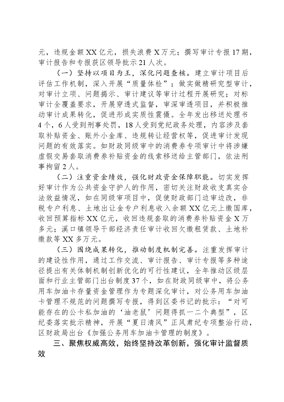 XX市XX区审计局2023年工作总结及2024年工作思路.docx,第3页预览