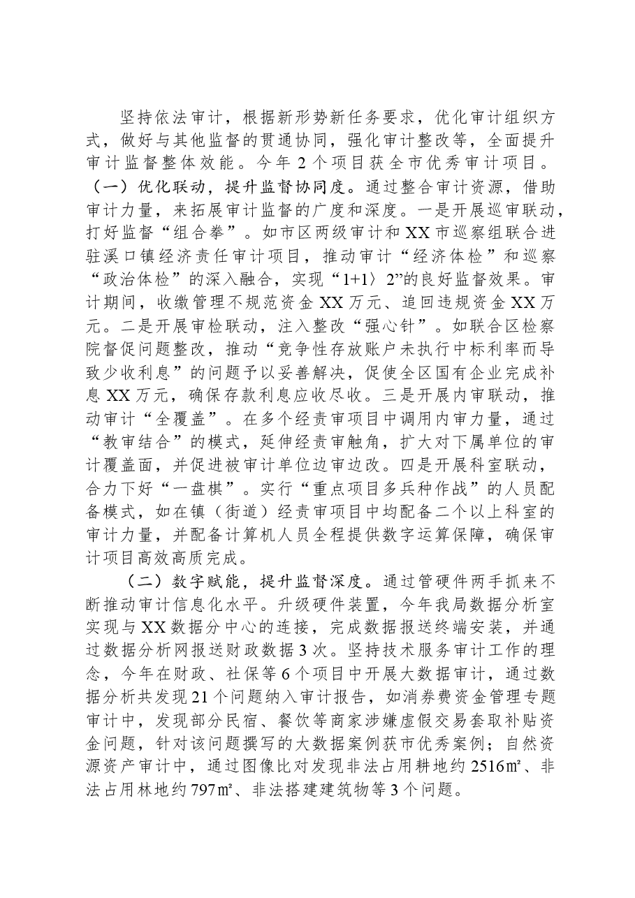 XX市XX区审计局2023年工作总结及2024年工作思路.docx,第4页预览