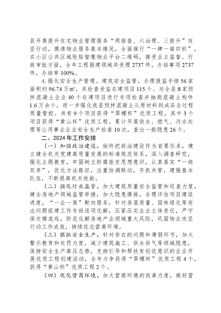 县住建局2023年工作总结和2024年工作安排.docx,第3页预览