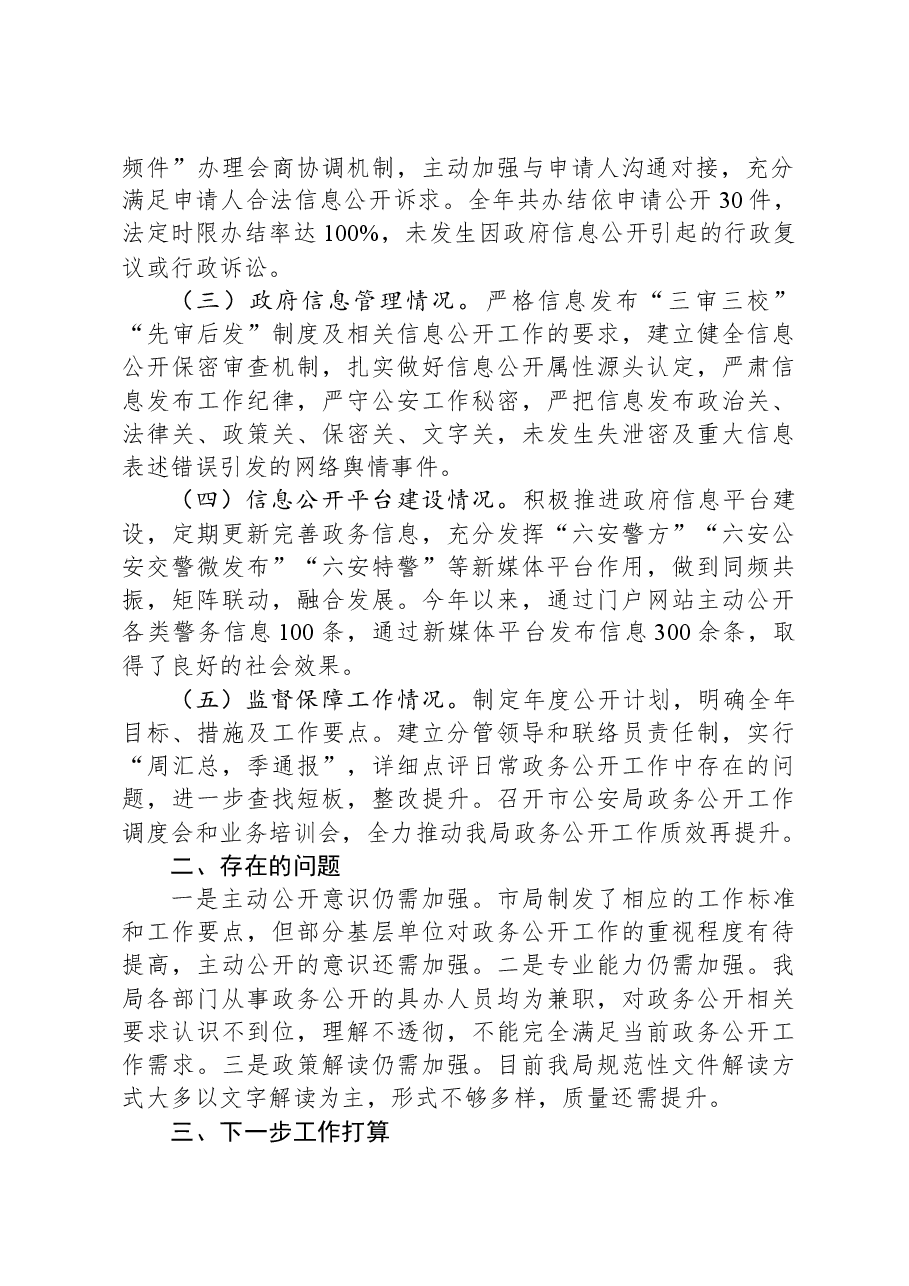 市公安局2023年度政务公开工作总结.docx,第2页预览