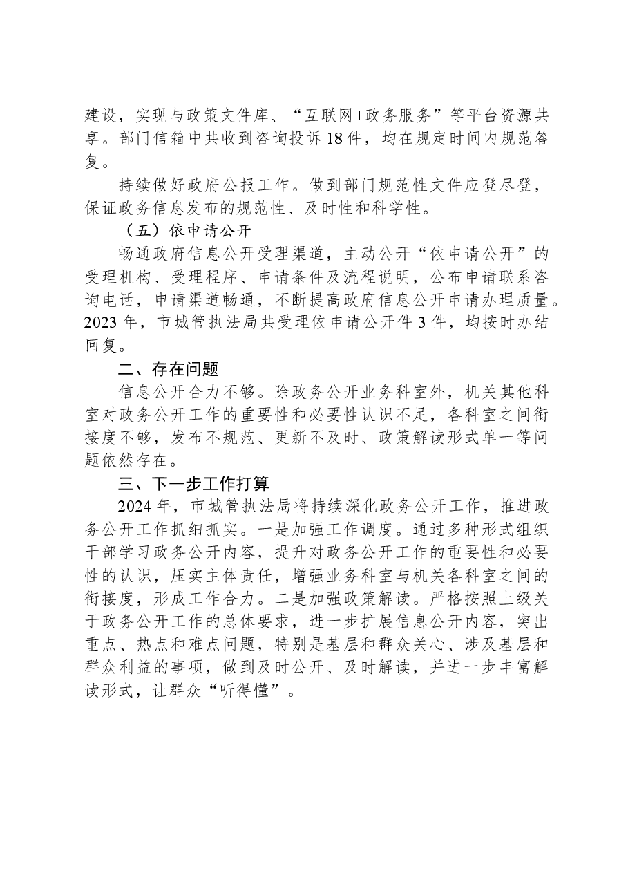 市城管执法局2023年度政务公开工作总结.docx,第3页预览