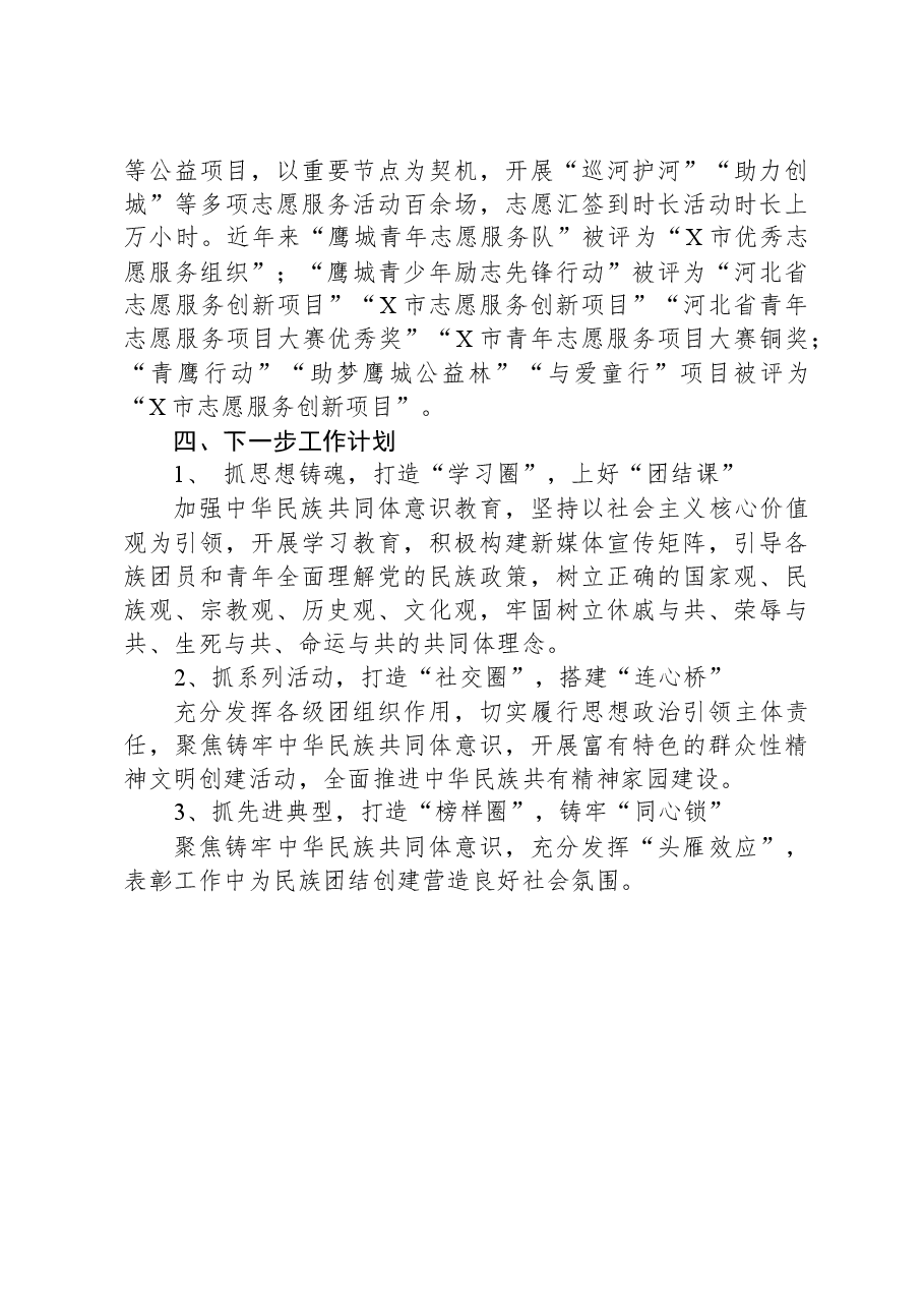 团区委关于铸牢中华民族共同体意识工作总结及明年工作谋划情况.docx,第4页预览