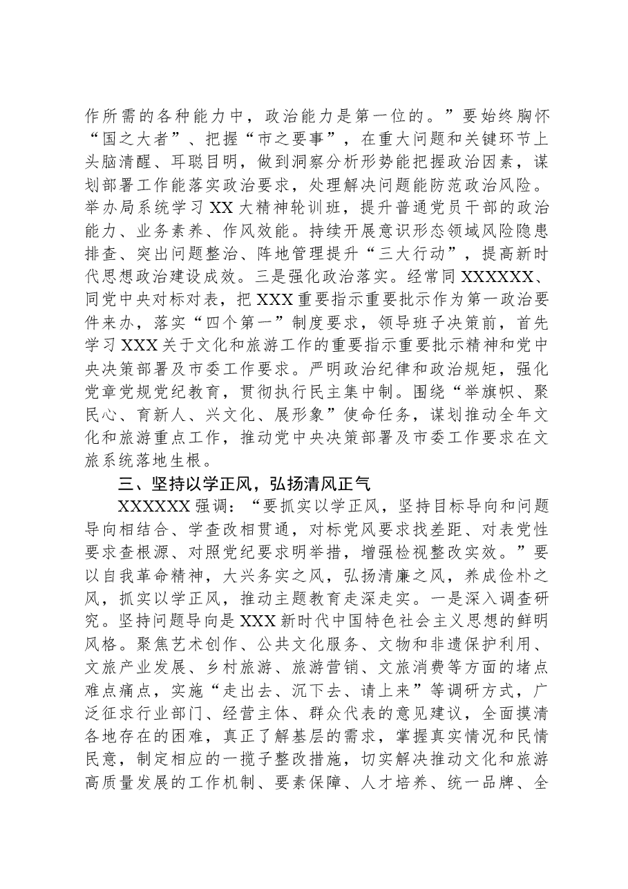 市文旅局在主题教育阶段性总结汇报会上的发言.docx,第3页预览
