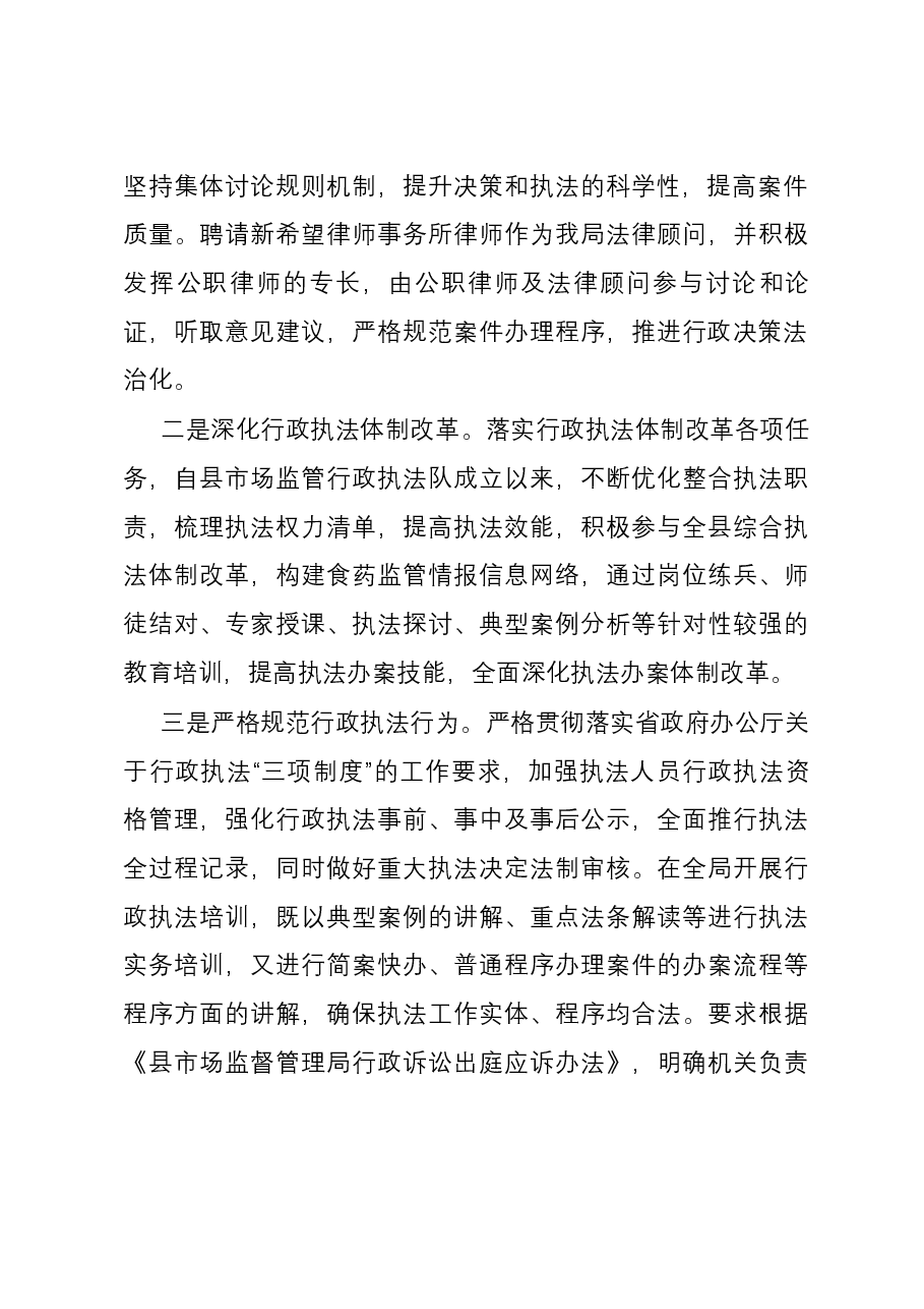 县市场监督管理局党政主要负责人推进法治建设第一责任人述职报告.docx,第3页预览
