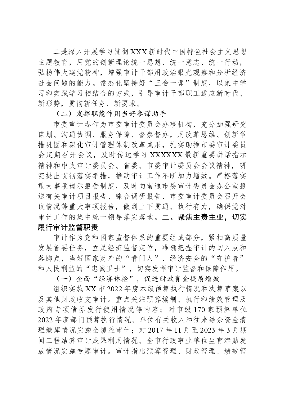市审计局2023年度工作总结.docx,第2页预览