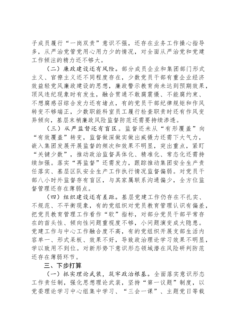 公司党委书记2023年度全面从严治党述责述廉报告.docx，第3页预览