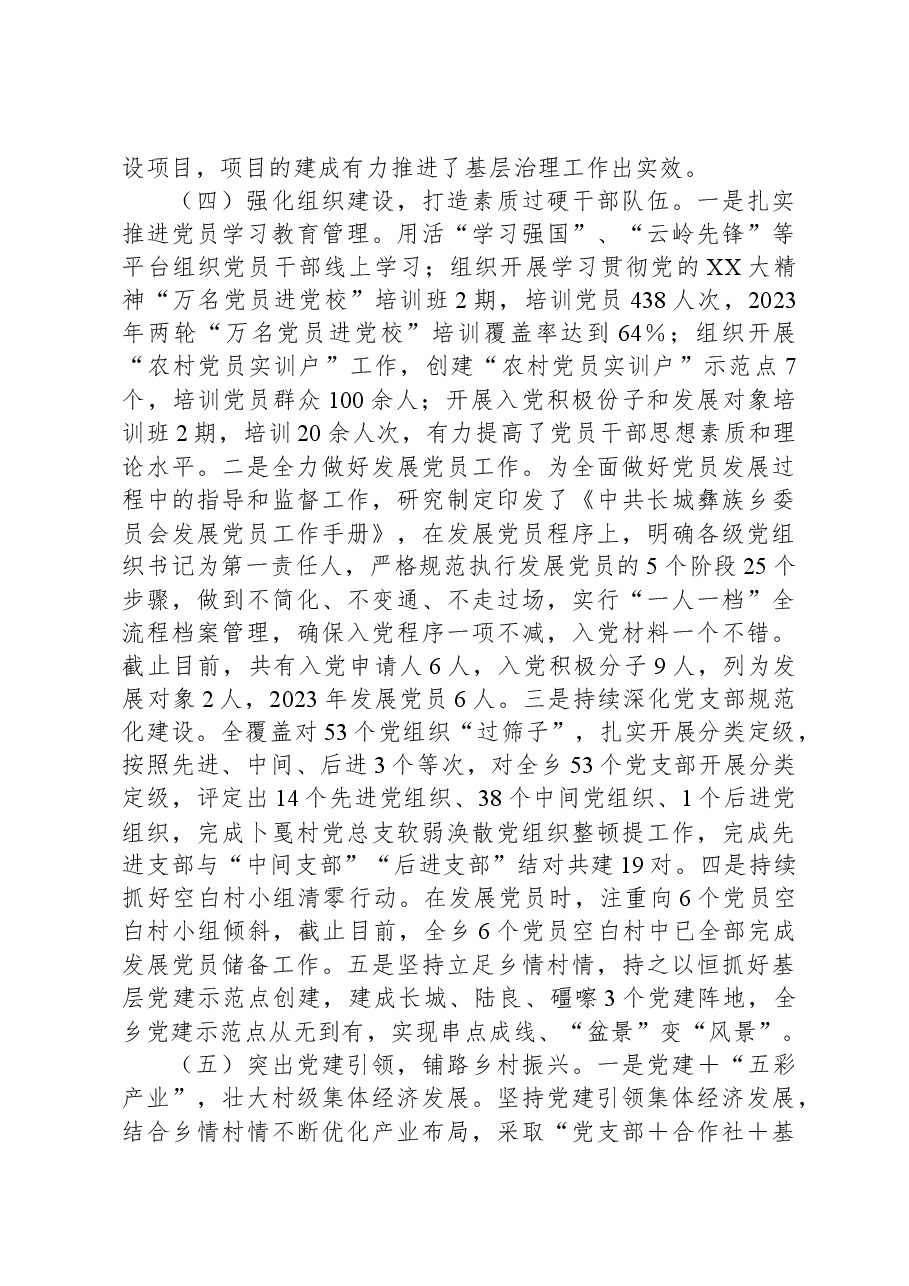 XX乡镇关于2023年党建工作汇报.docx,第3页预览