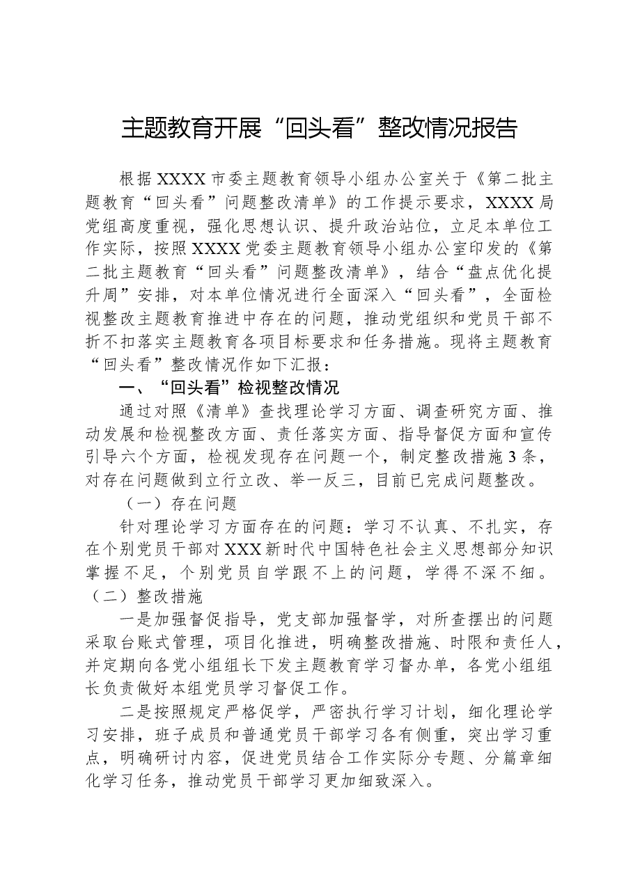 主题教育开展“回头看”整改情况报告.docx,第1页预览