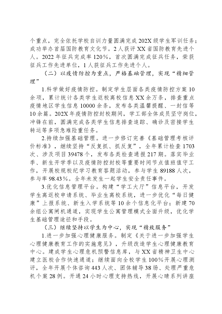 学生工作部(人民武装部)工作总结.docx,第3页预览