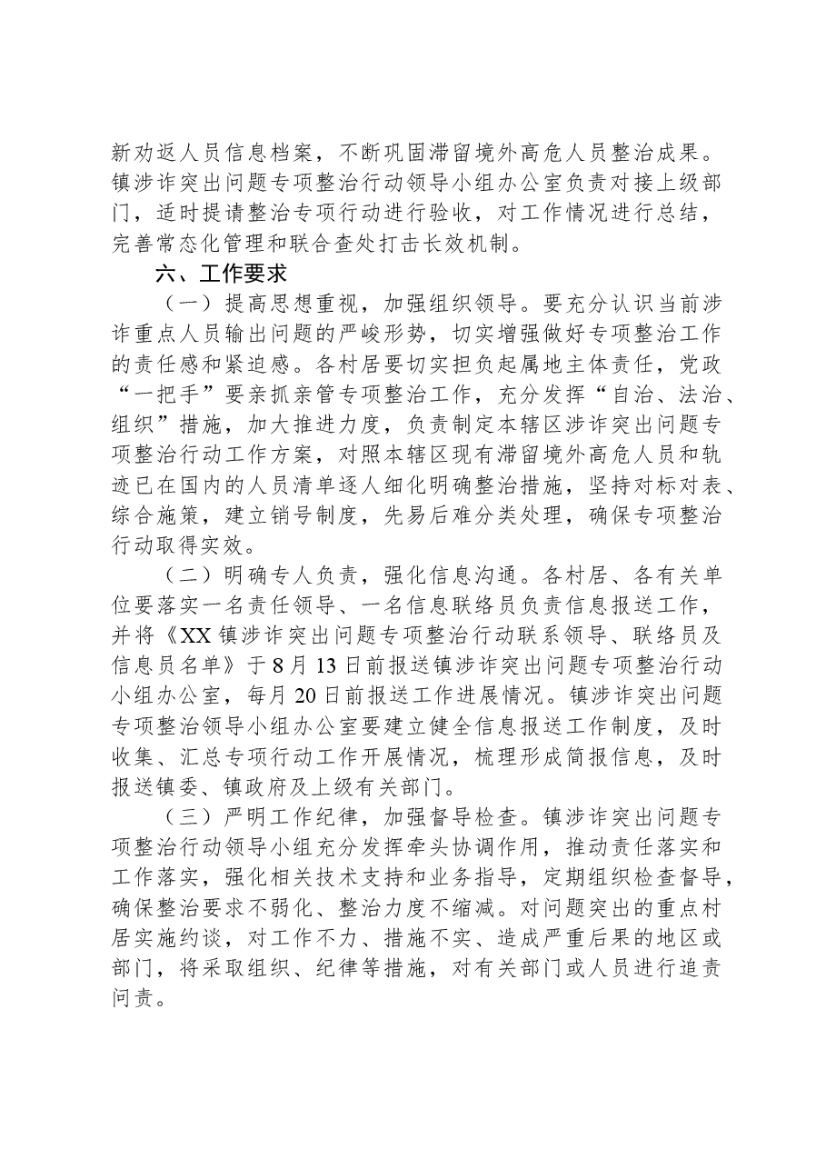XX镇涉诈突出问题专项整治行动方案.docx,第4页预览