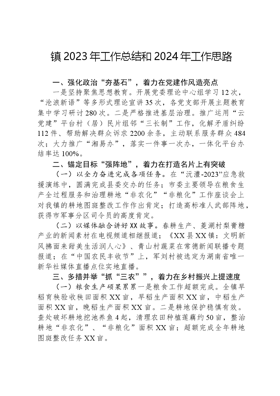 镇2023年工作总结和2024年工作思路02.docx,第1页预览