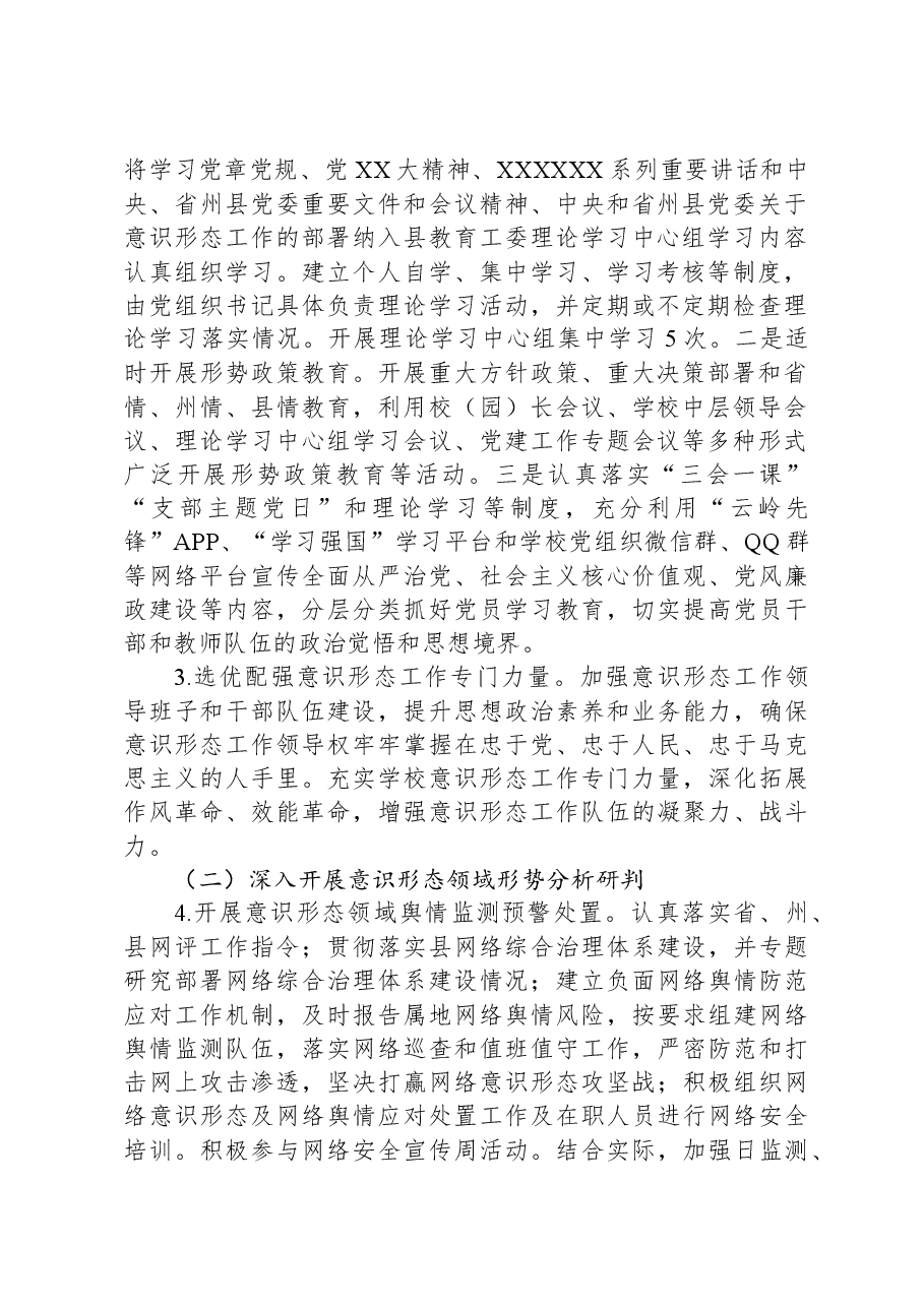 县教工委2023年意识形态工作开展情况报告.docx,第2页预览