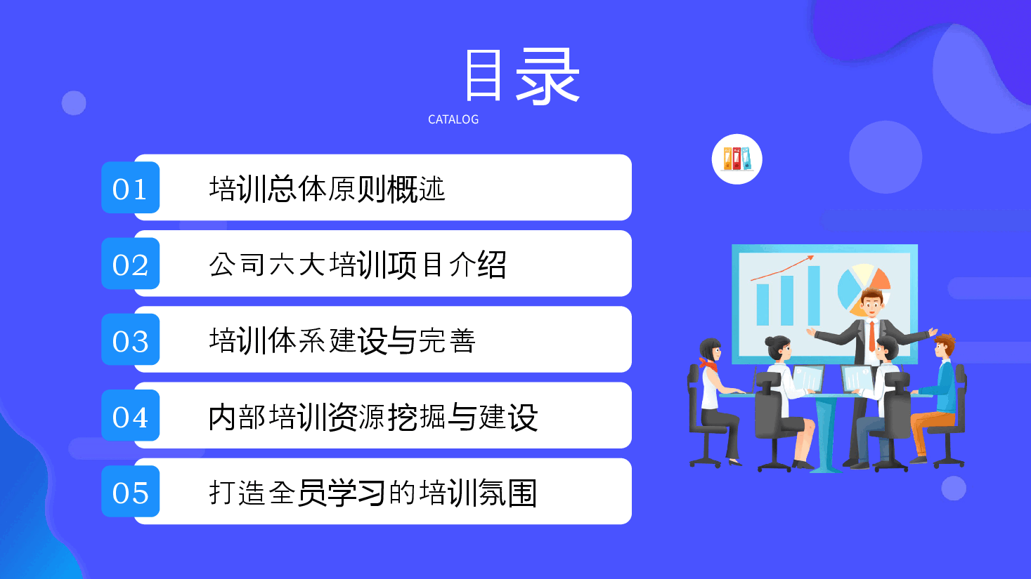 蓝色商务风年度培训、总结、计划通用PPT模板.pptx,第2页预览