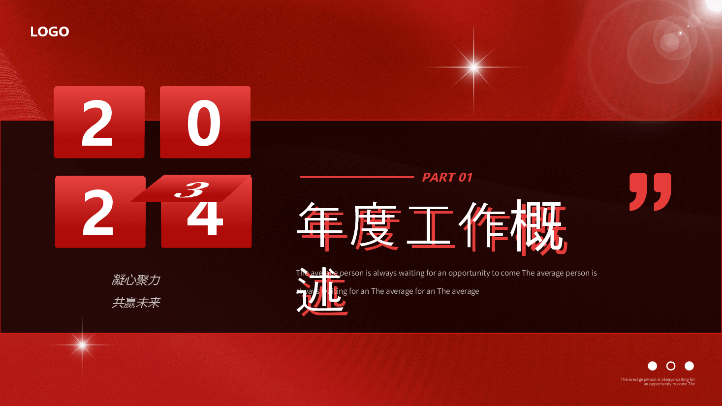 红色企业年终工作总结PPT模板.pptx,第3页预览