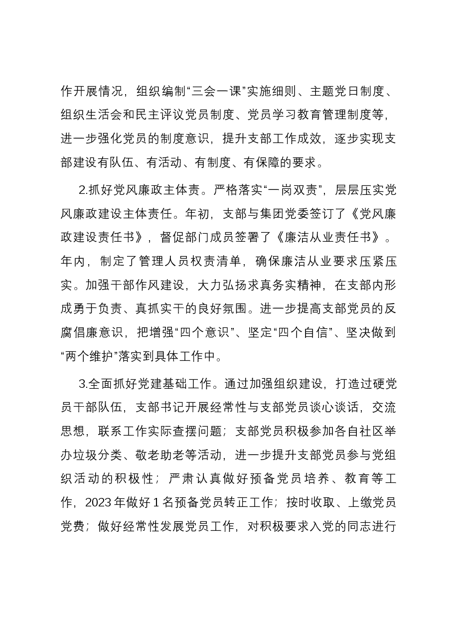 国企党支部2023年度全面从严治党(党建)工作报告.docx,第4页预览