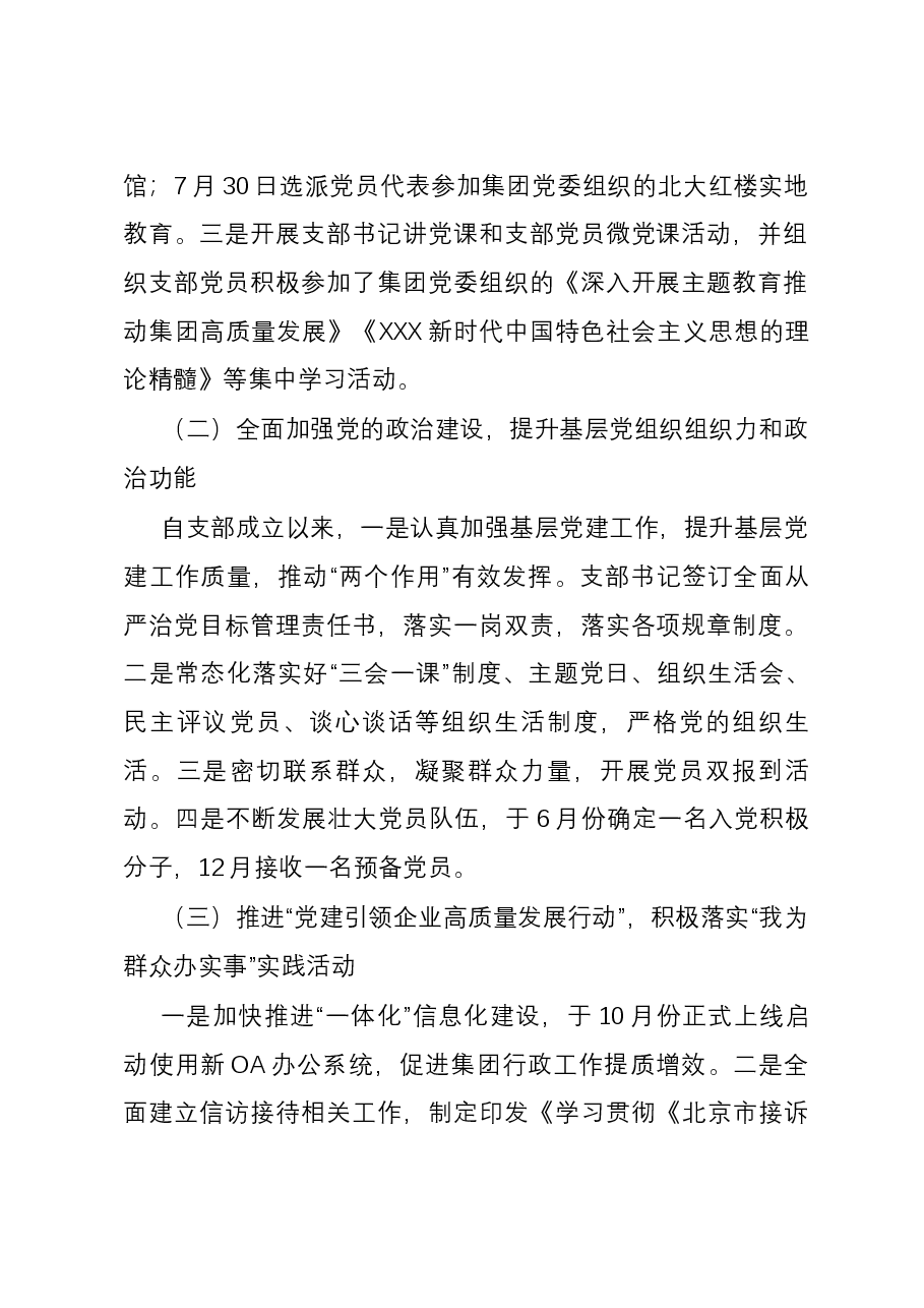 国企行政办公室党支部书记2023年抓党建述职报告.docx,第2页预览