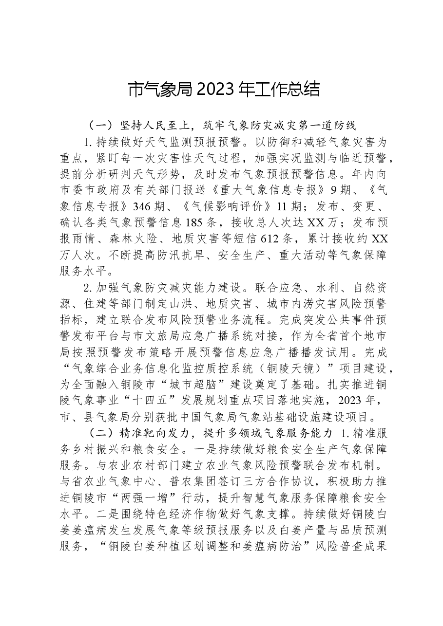 市气象局2023年工作总结.docx,第1页预览