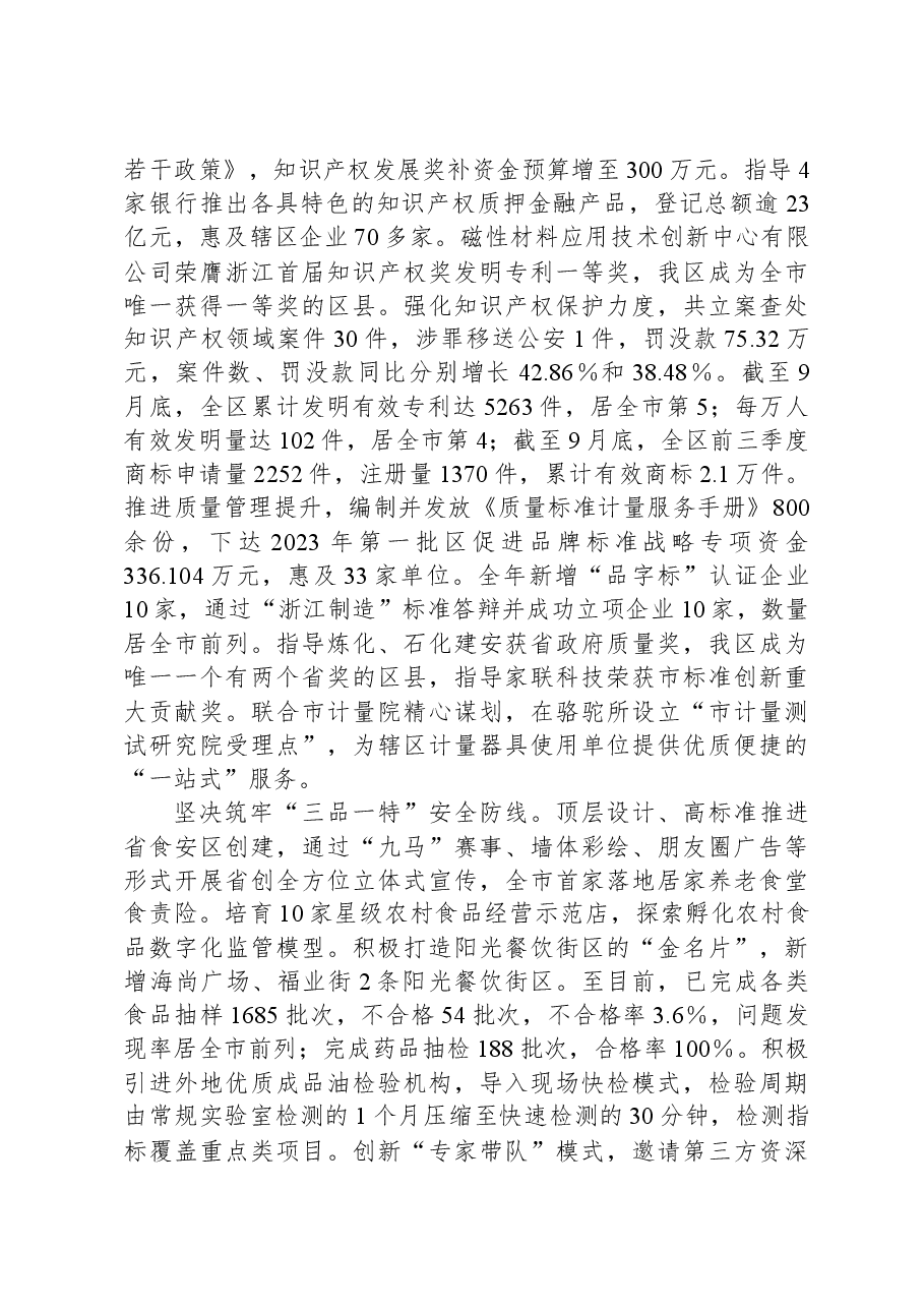 区市场监督管理局2023年工作总结和2024年工作思路.docx,第2页预览