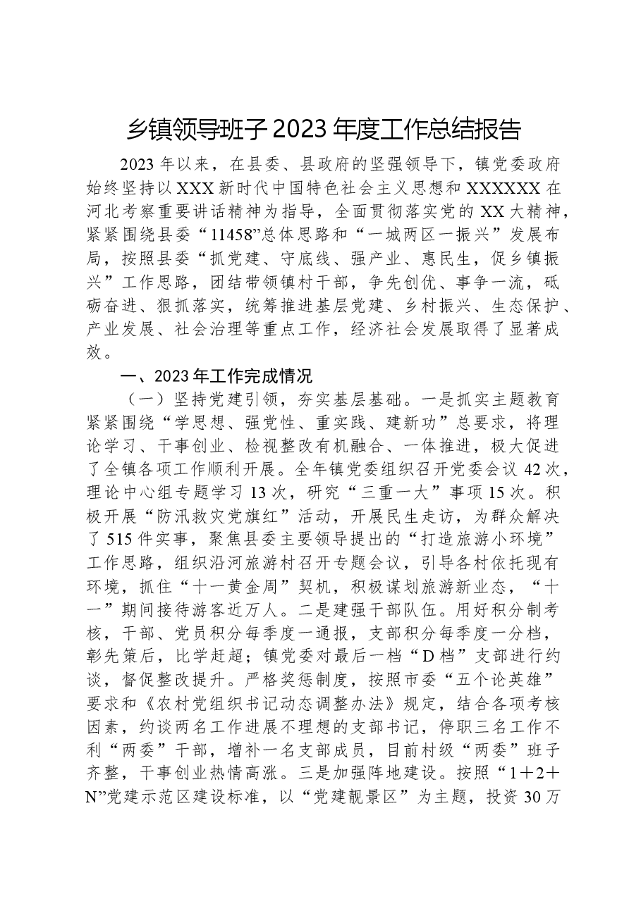 乡镇领导班子2023年度工作总结报告.docx,第1页预览