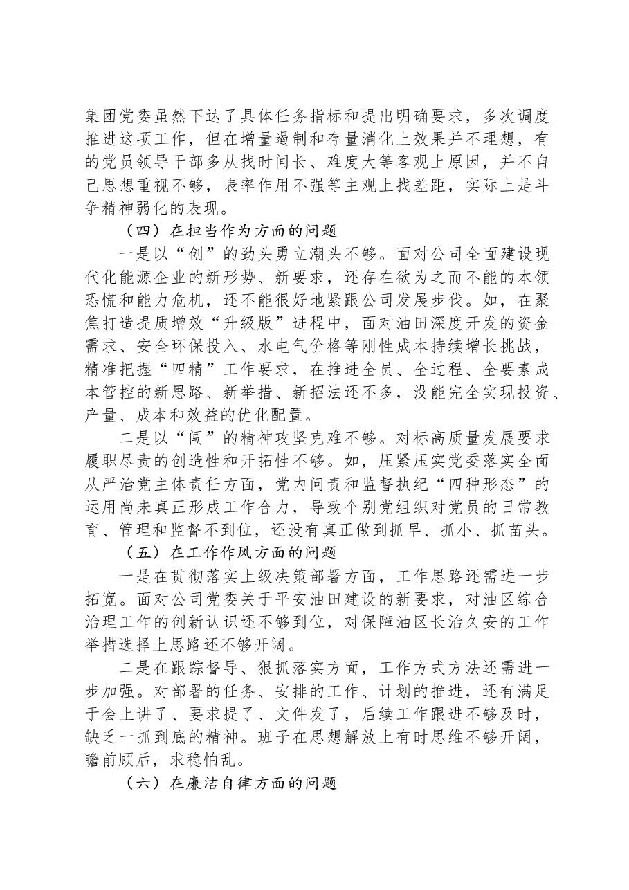 国企党委2023年主题教育专题民主生活会领导班子对照检查材料.docx，第3页预览