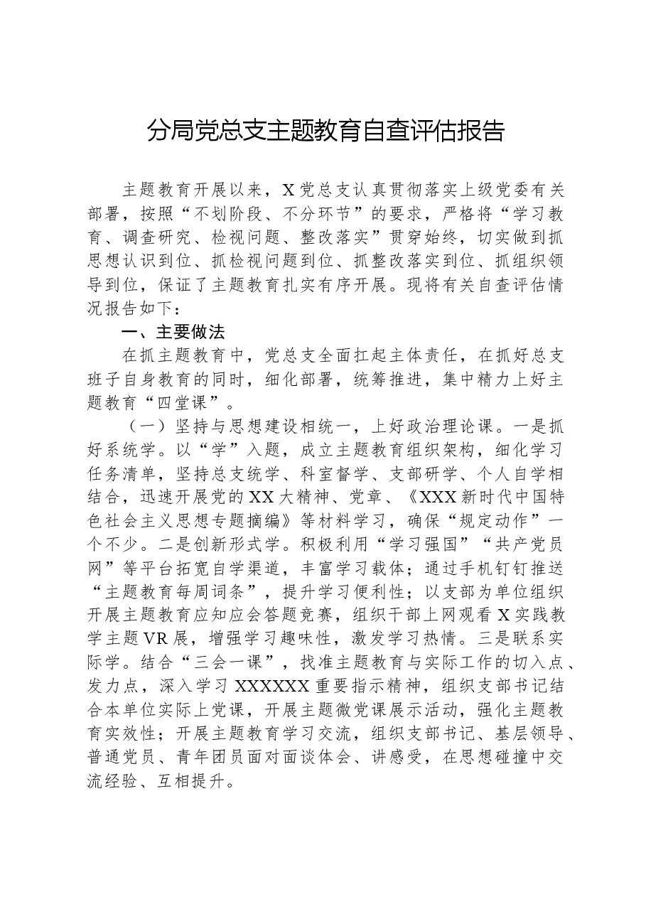 分局党总支主题教育自查评估报告.docx,第1页预览
