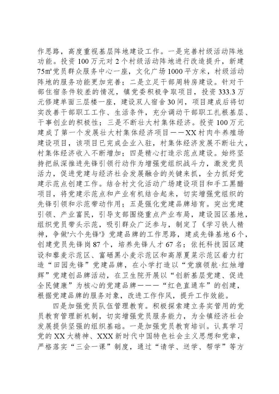 乡镇党委党建专项总结.docx,第2页预览