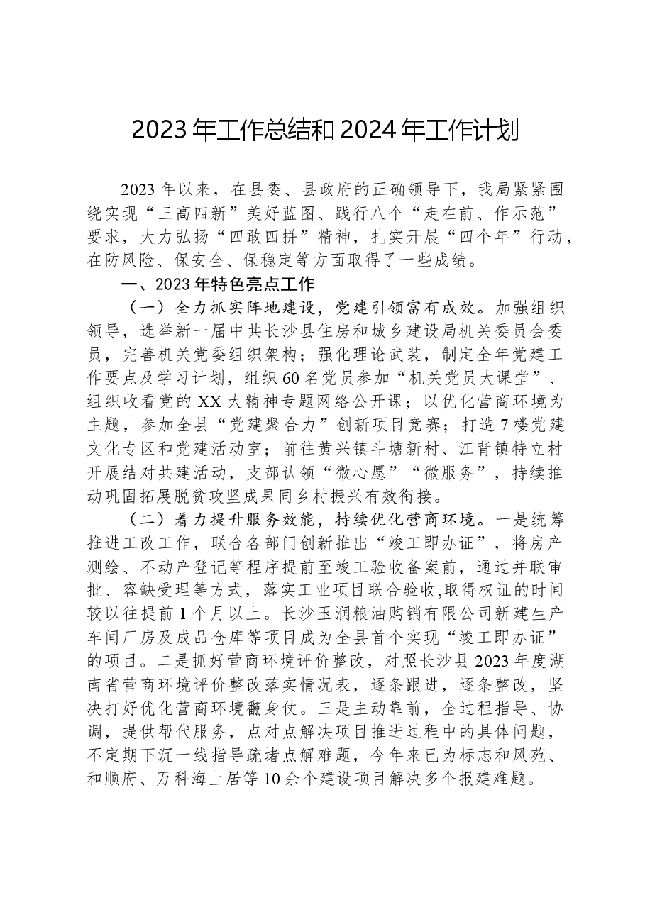 2023年工作总结和2024年工作计划02.docx,第1页预览