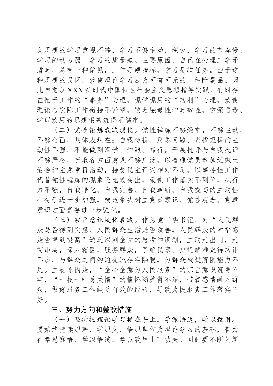镇党委书记2023年度主题教育专题民主生活会个人发言提纲.docx，第4页预览