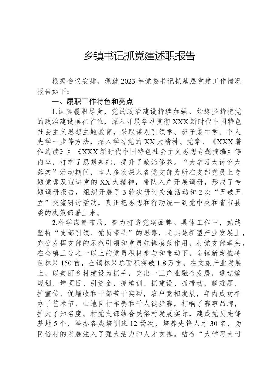 乡镇书记抓党建述职报告.docx，第1页预览