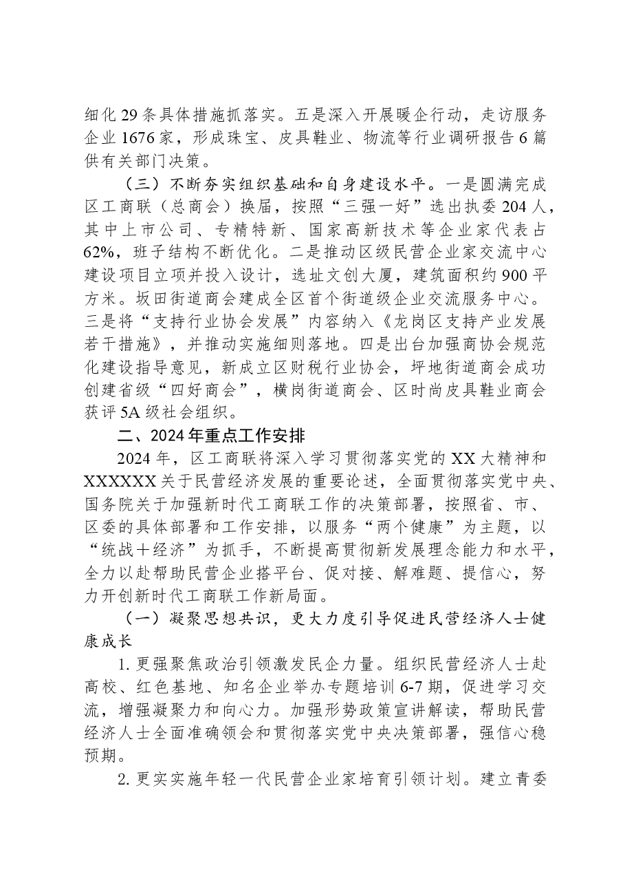 区工商联2023年工作总结及2024年重点工作安排.docx,第2页预览