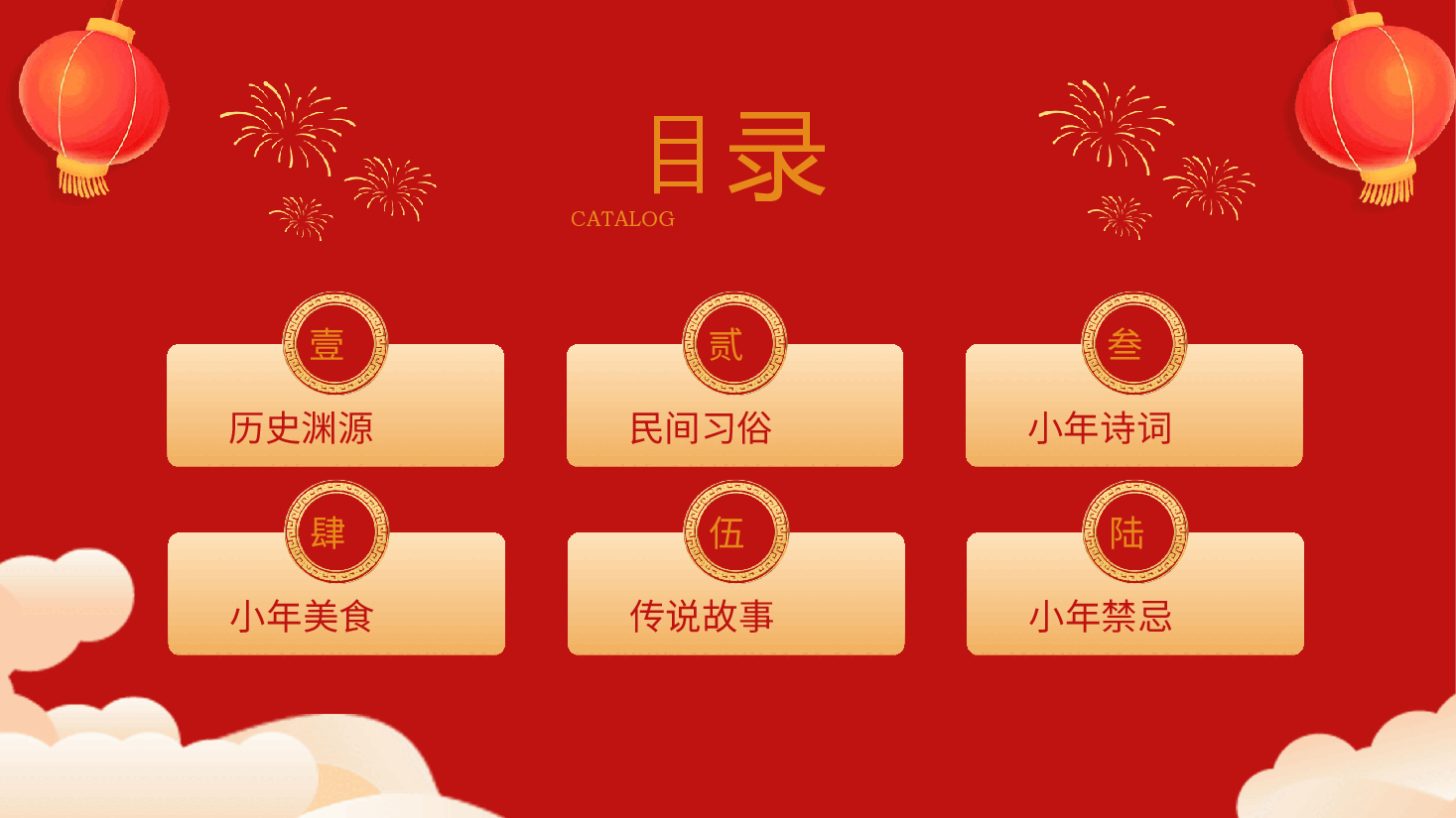 红色喜庆风小年纳福小年习俗PPT模板.pptx,第2页预览