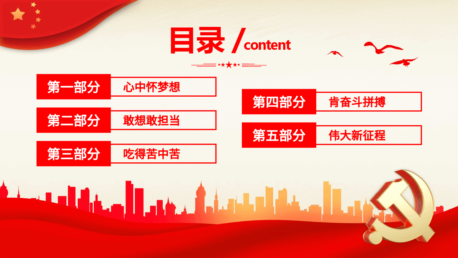 有理想敢担当能吃苦肯奋斗主题PPT党课.pptx,第3页预览