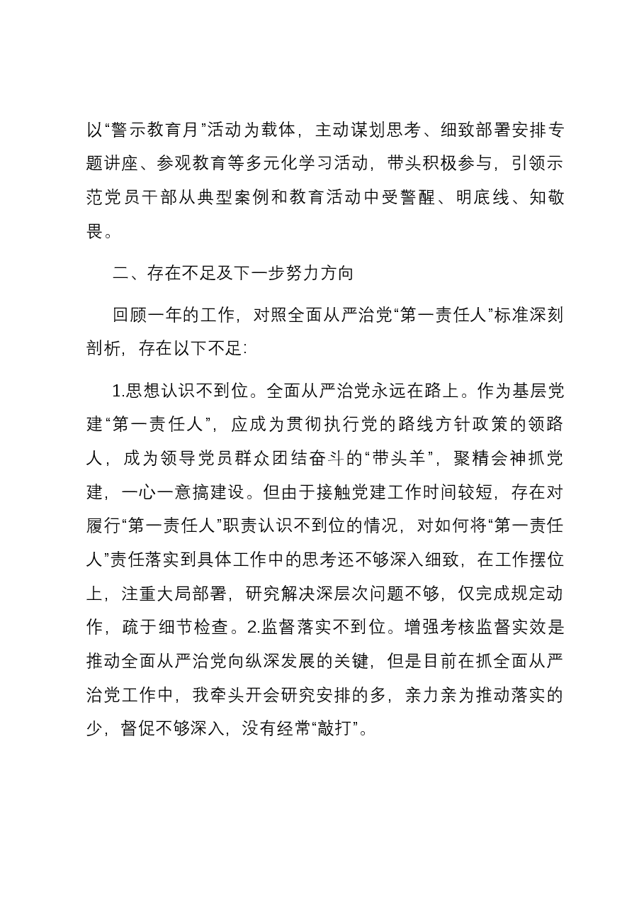 履行全面从严治党第一责任情况报告.docx,第4页预览