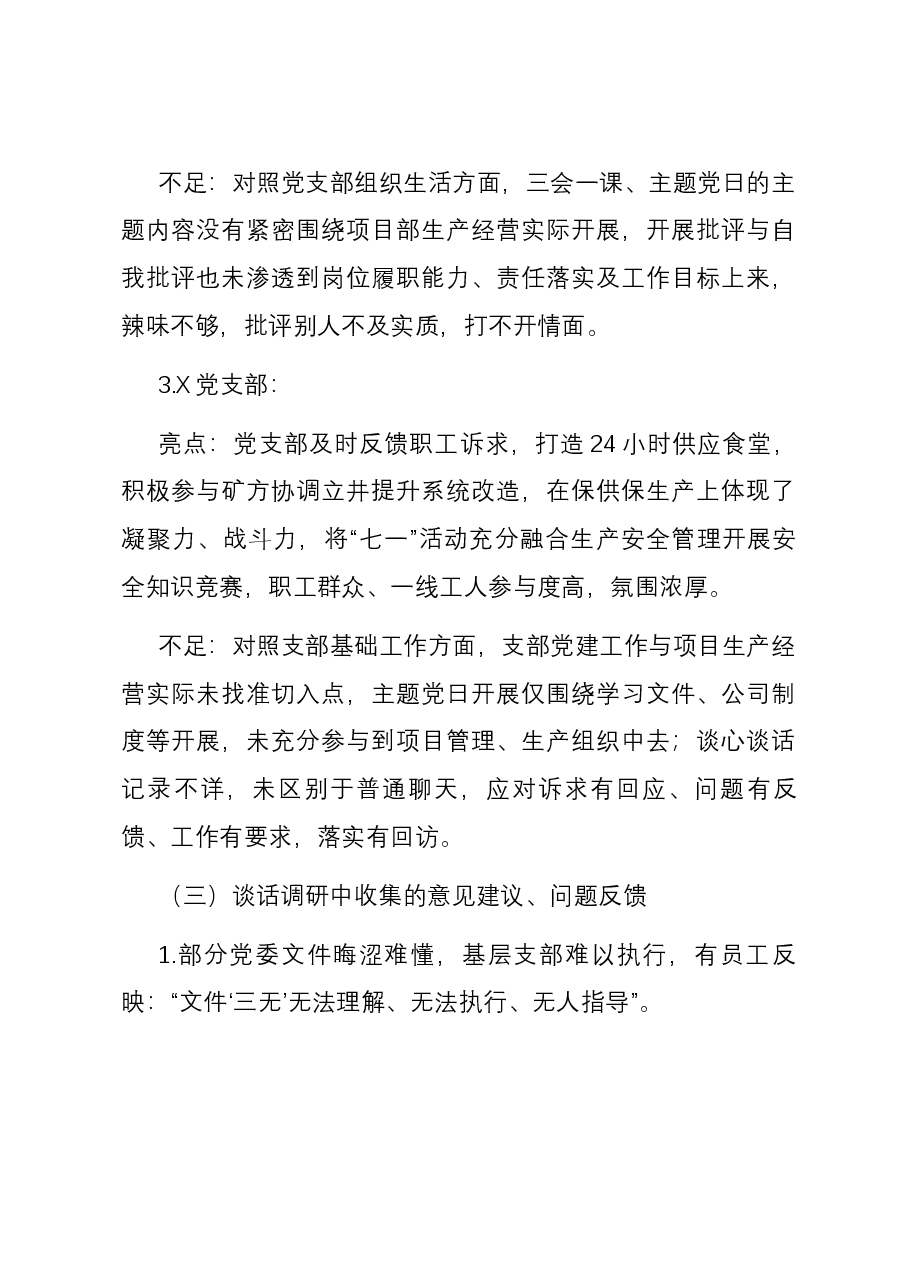基层党建工作和管党治党“一岗双责”履职情况督查报告.docx,第4页预览