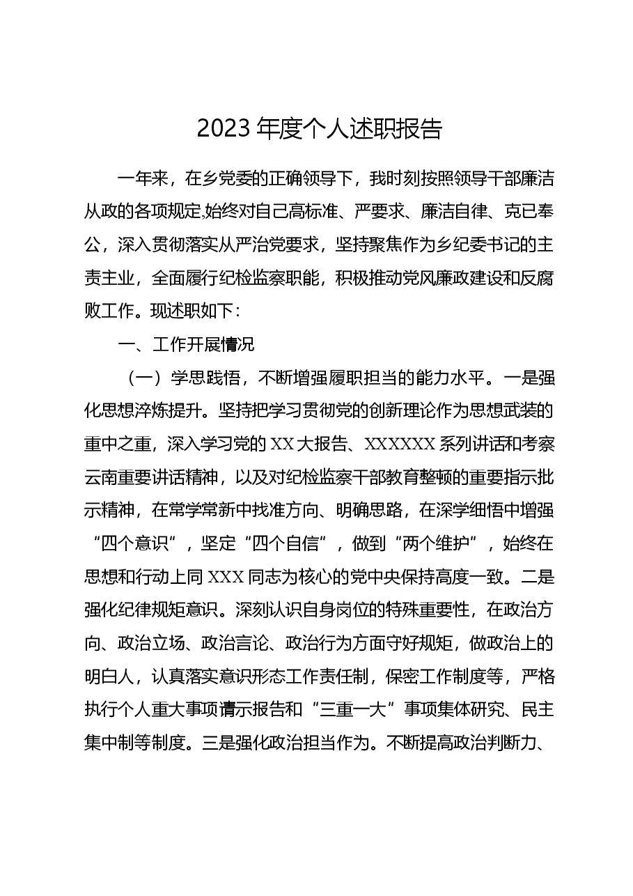2023年度个人述职报告.doc,第1页预览